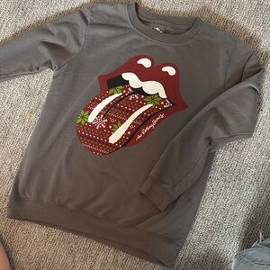 The Rolling Stones Gray Sweatshirt with Red Graphic